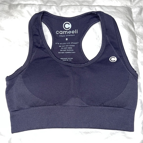 Cameeli Ribbed Athleisure Bra and Leggings in Steel Blue - Picture 5 of 8